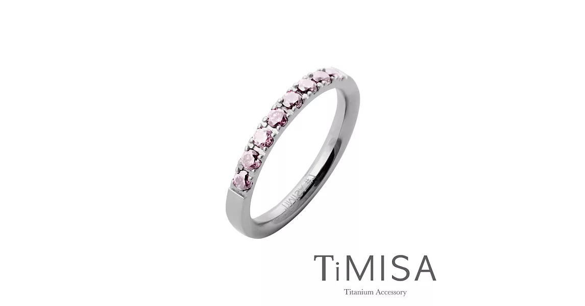 TiMISA《蜜糖彩鑽》(五色) 純鈦戒指粉鑽