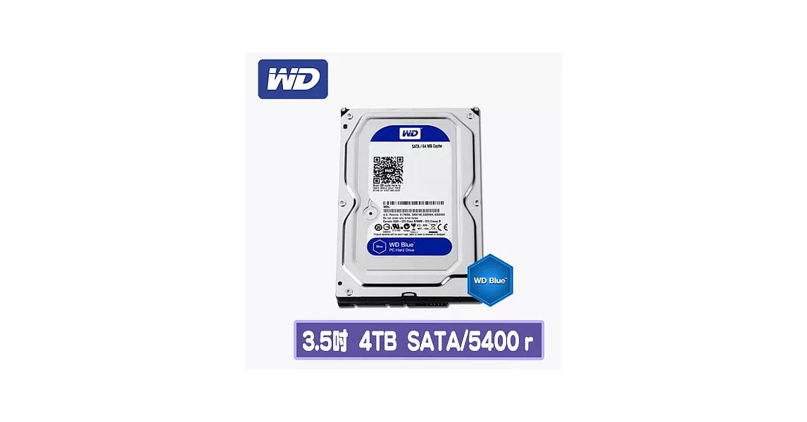 WD 威騰 Blue 4TB 3.5吋SATAIII 硬碟(WD40EZRZ)