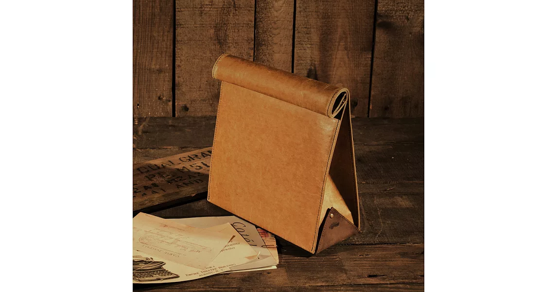 【ADOLE】蠟紋布仿古皮革-午餐袋造型復古包