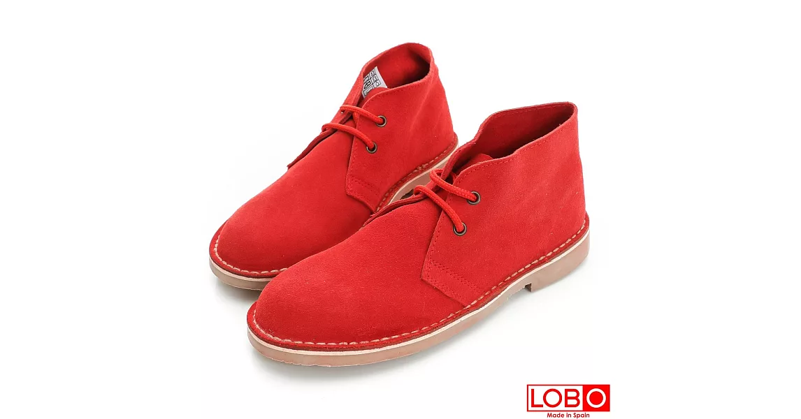 【LOBO】西班牙百年品牌Safari麂皮靴-時尚紅 (男/女)34時尚紅