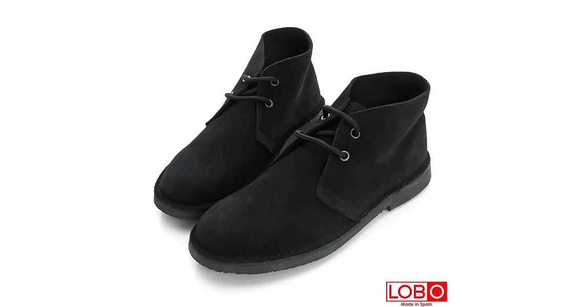 【LOBO】西班牙百年品牌Safari麂皮靴-百搭黑 (男/女)34百搭黑