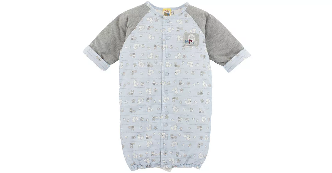 【愛的世界】純棉拼色鋪棉兩用嬰衣-台灣製-3M灰色