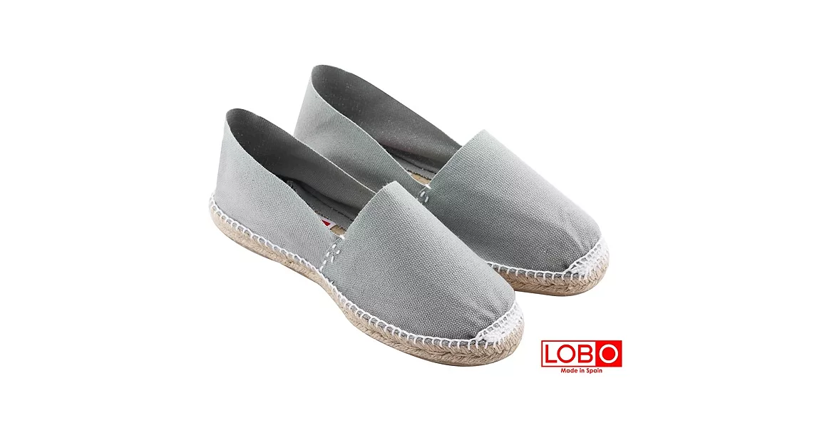 【LOBO】西班牙百年品牌Plana手工草編平底鞋-灰色 情侶男/女款34灰色