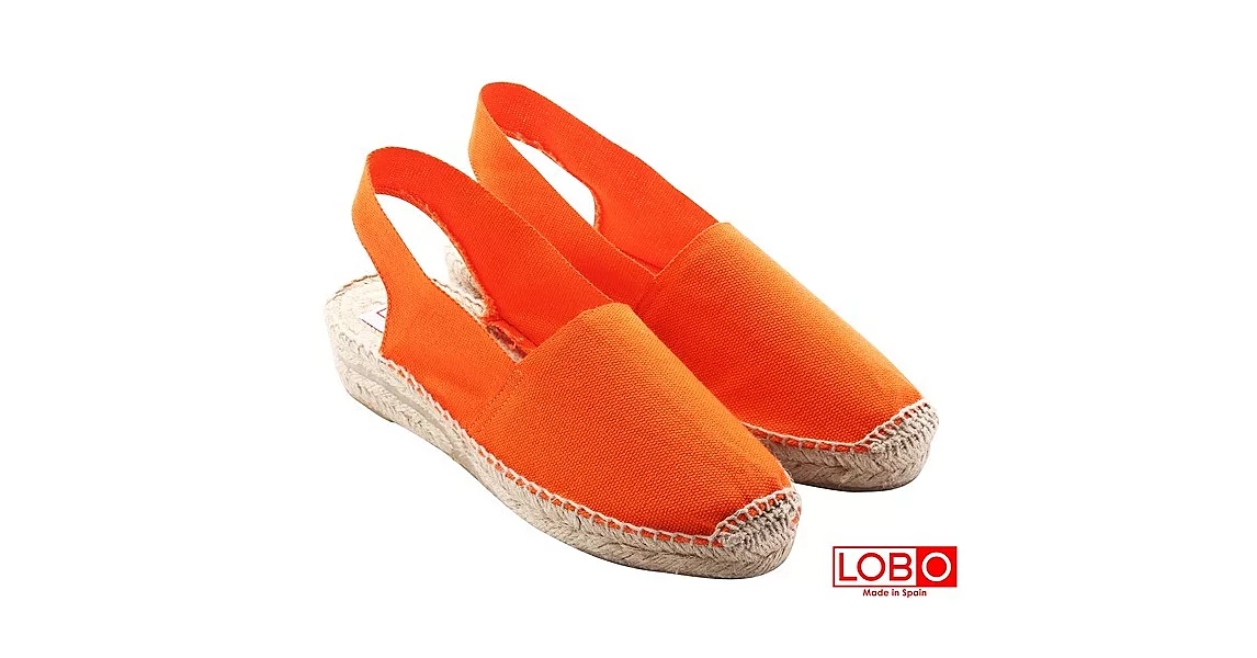 【LOBO】西班牙百年品牌Sandalia楔型低跟草編鞋-橘色39橘色