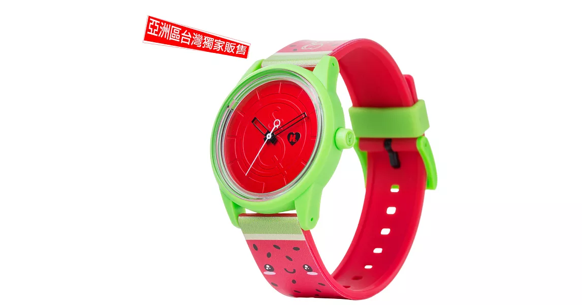 Q&Q SmileSolar x 關史蒂芬妮 Harajuku Lovers 限量太陽能錶/40mm-839 西瓜小姐