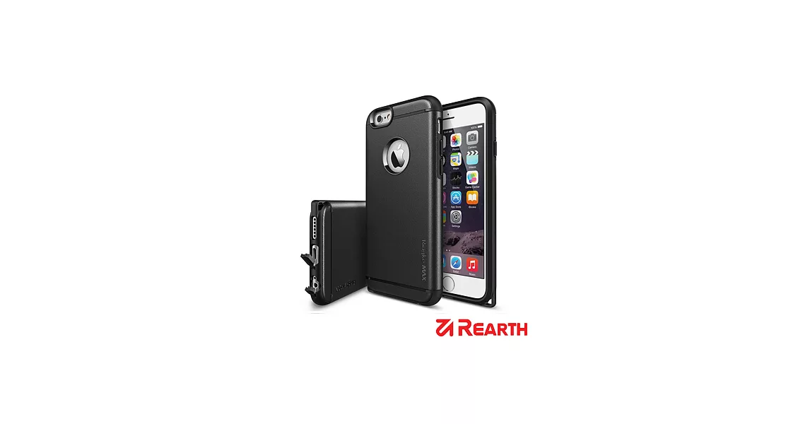 Rearth Apple iPhone 6/6s Plus (Ringke Max) 雙層保護殼-黑