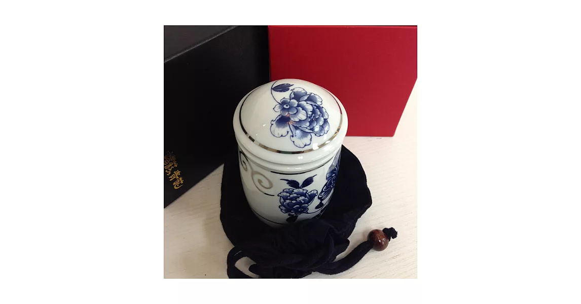 【青花皇后楊莉莉】陶瓷茶葉罐(白金)
