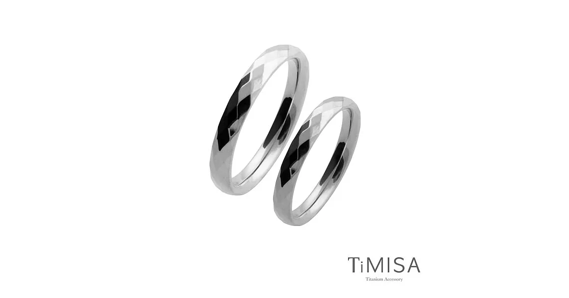 【TiMISA】格緻真愛-細版 純鈦對戒原色+原色