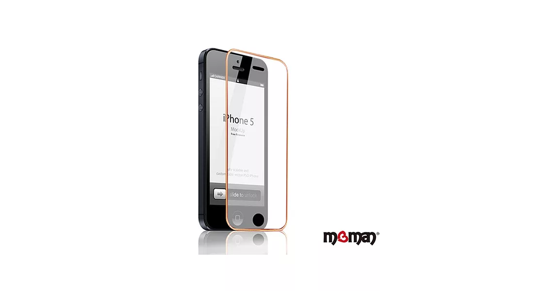 MgMAN iPhone5/5s/5c-9H 濺鍍玻璃保護貼玫瑰金