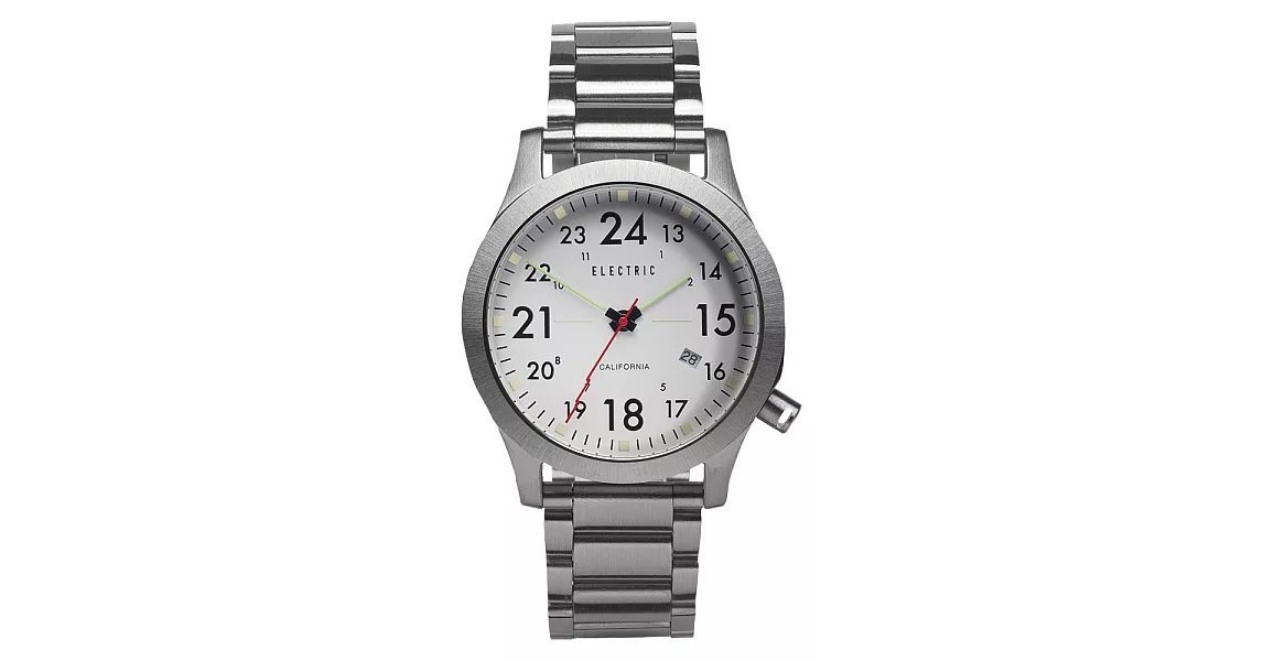 【ELECTRIC】FW01系列摩登雅痞風潮腕錶 (白面/銀鋼帶 EVEW0010010002)