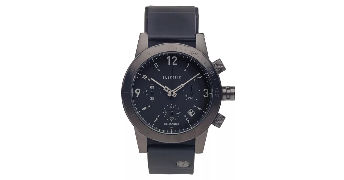 【ELECTRIC】FW02系列復古強悍三眼計時腕錶 (鐵灰殼/黑矽膠錶帶 EVEW0020030005)
