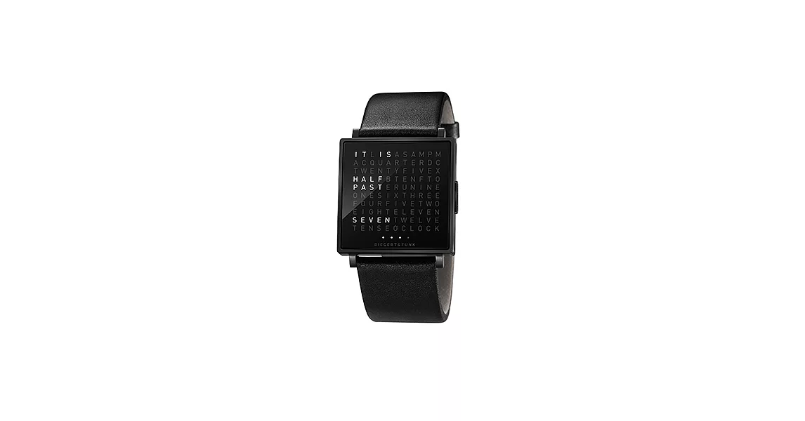 QLOCKTWO Watch-冷冽黑 DLC精鋼腕錶 - 小牛皮錶帶