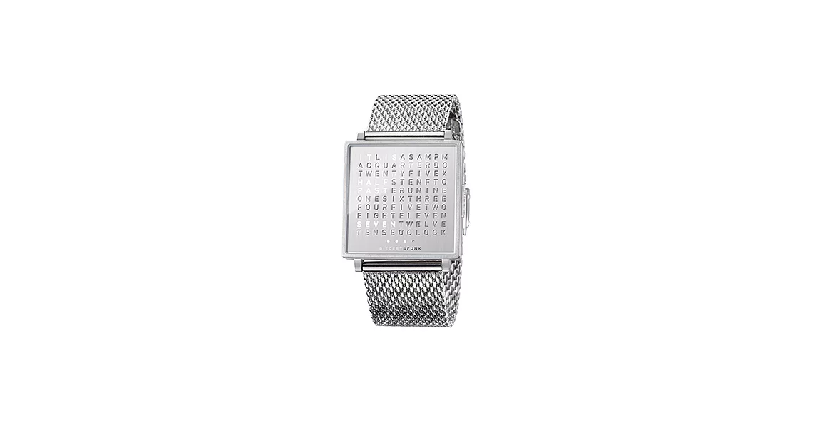 QLOCKTWO Watch-Fine Steel 典雅銀 鍊帶腕錶