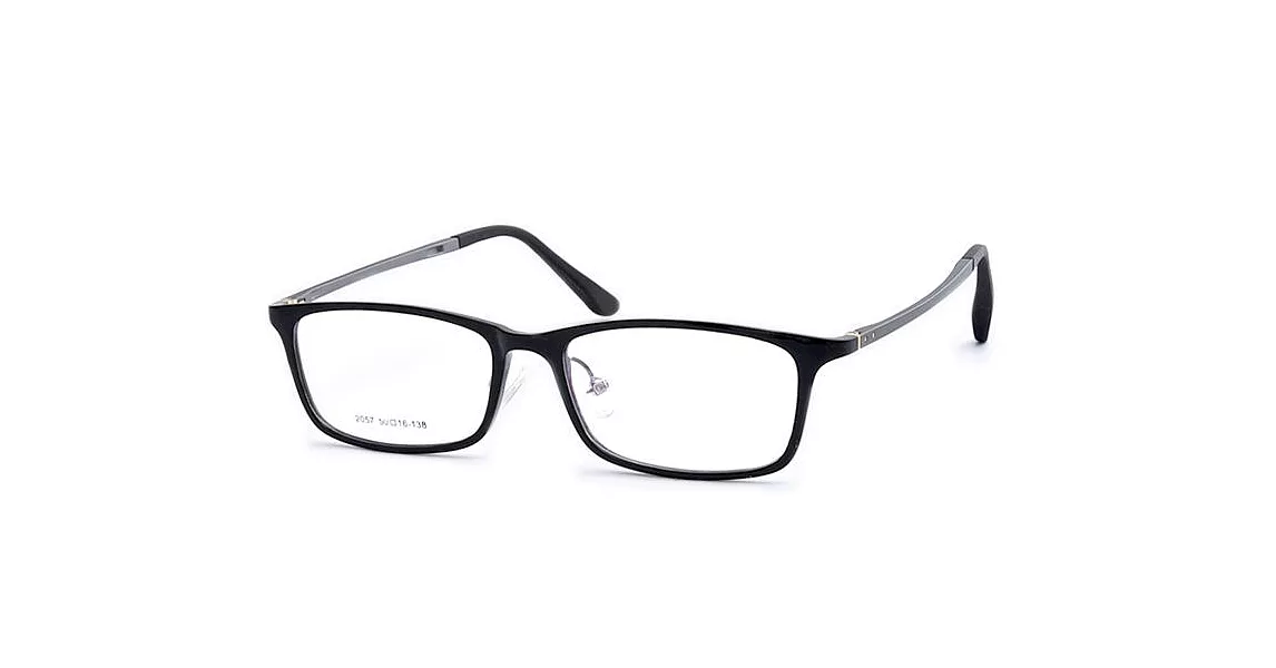 【大學眼鏡】Gluck! 時尚炫彩 扁方框平光眼鏡 2057-5灰腳黑