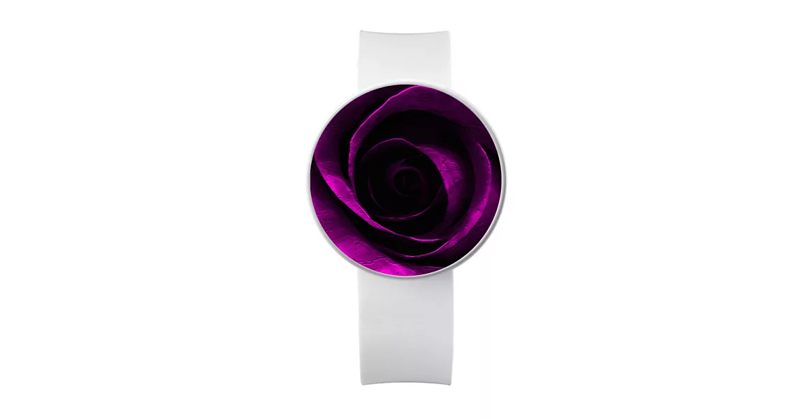 韓國 valook 時尚無指針手錶 紫紅玫瑰 Magenta Rose (White)