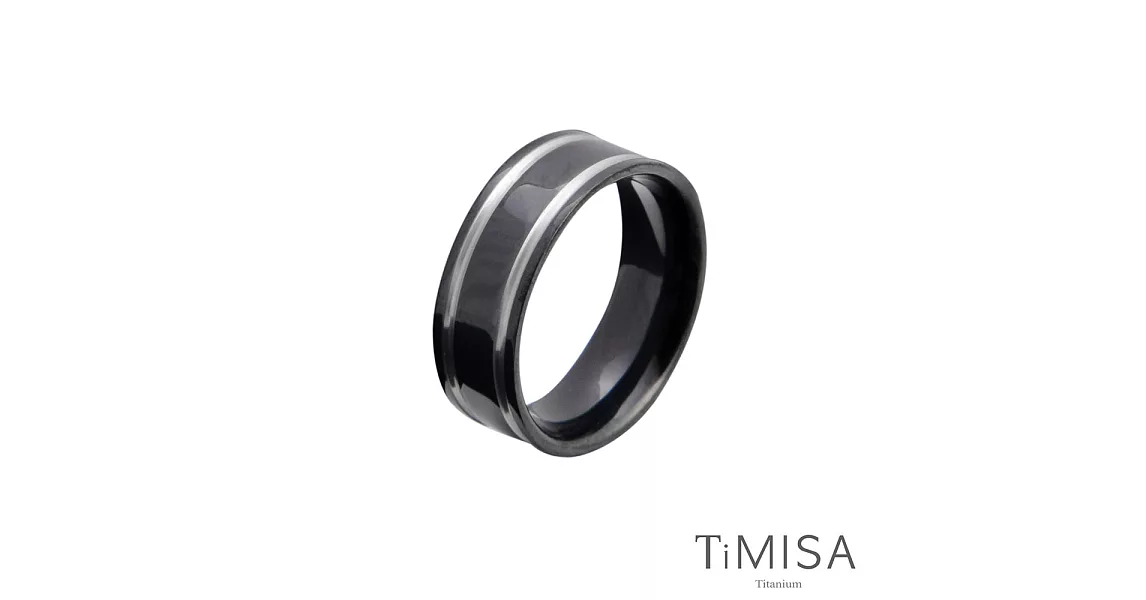 TiMISA《戀愛軌跡》寬版(雙色)純鈦戒指黑色