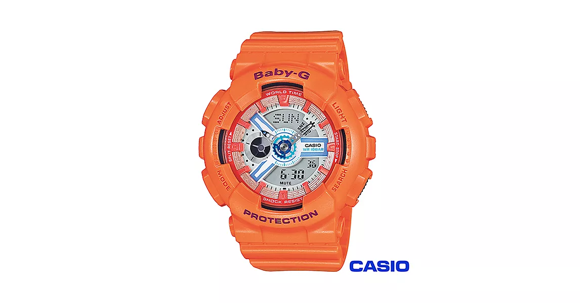CASIO卡西歐 Baby-G個性甜心立體多層次雙顯腕錶 BA-110SN-4A
