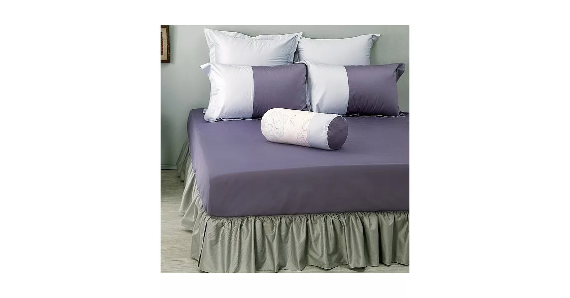 LITA麗塔 60支精梳棉【波隆那-紫色】雙人加大床包枕套三件組