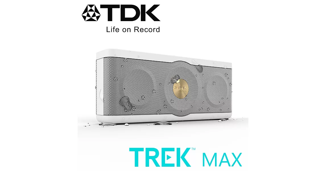 TDK TREK MAX A34 NFC 防水防塵Hi-Fi高傳真藍牙音響白色