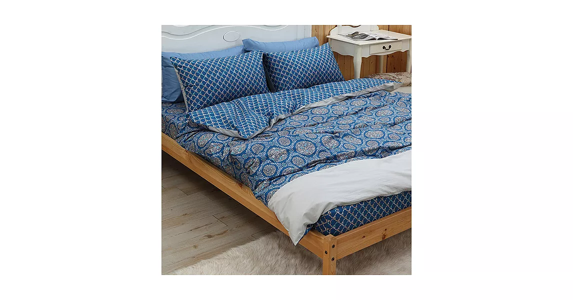 LITA麗塔【森林系列-藍森林】單人床包薄被套枕套三件組