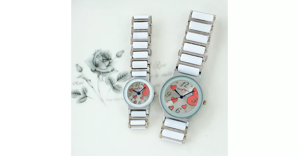 Daniel Wang 3146 氣質美氛多角度切割鏡面仿陶瓷女錶-白面粉心小型