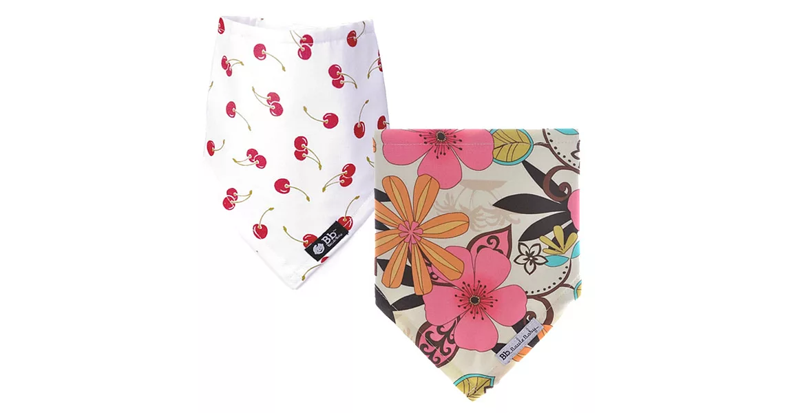 美國Bazzle Baby-時尚領巾圍兜Cherry+Hula(兩件一組)