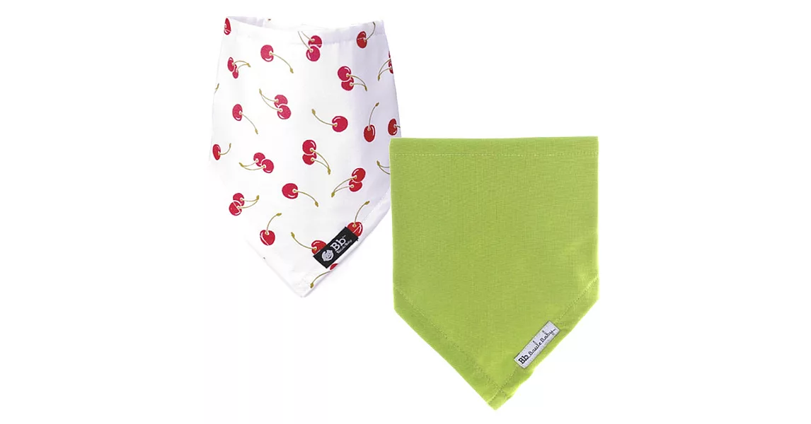 美國Bazzle Baby-時尚領巾圍兜Cherry+Lime(兩件一組)