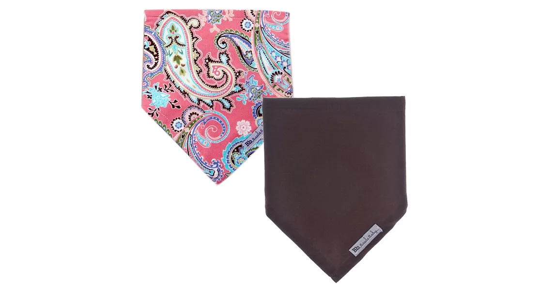 美國Bazzle Baby-時尚領巾圍兜Paisley+Chocolate(兩件一組)