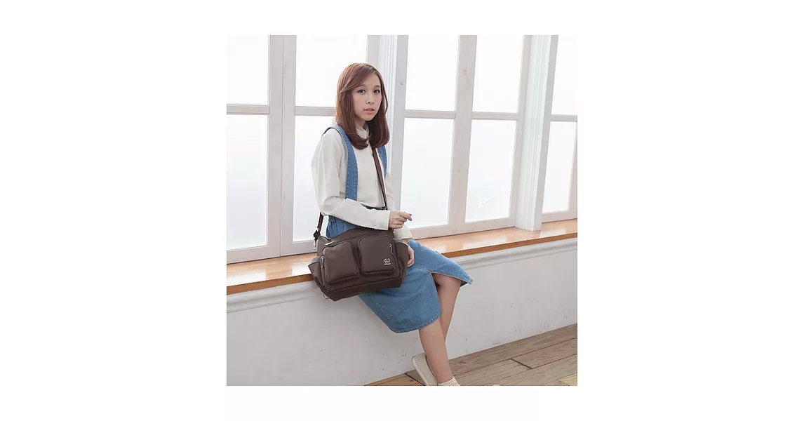 Nuport妮柏兒 防水耐磨三用斜背包#9006摩卡咖