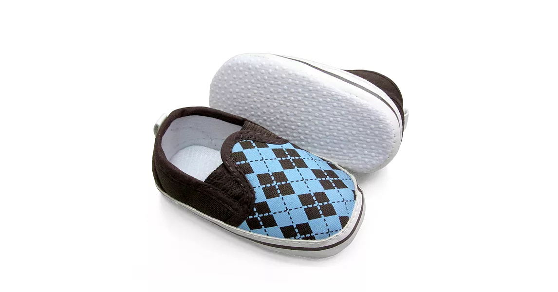 Cutie Bella菱格紋嬰兒鞋藍棕色Blue/Choc Dapper Argyle12