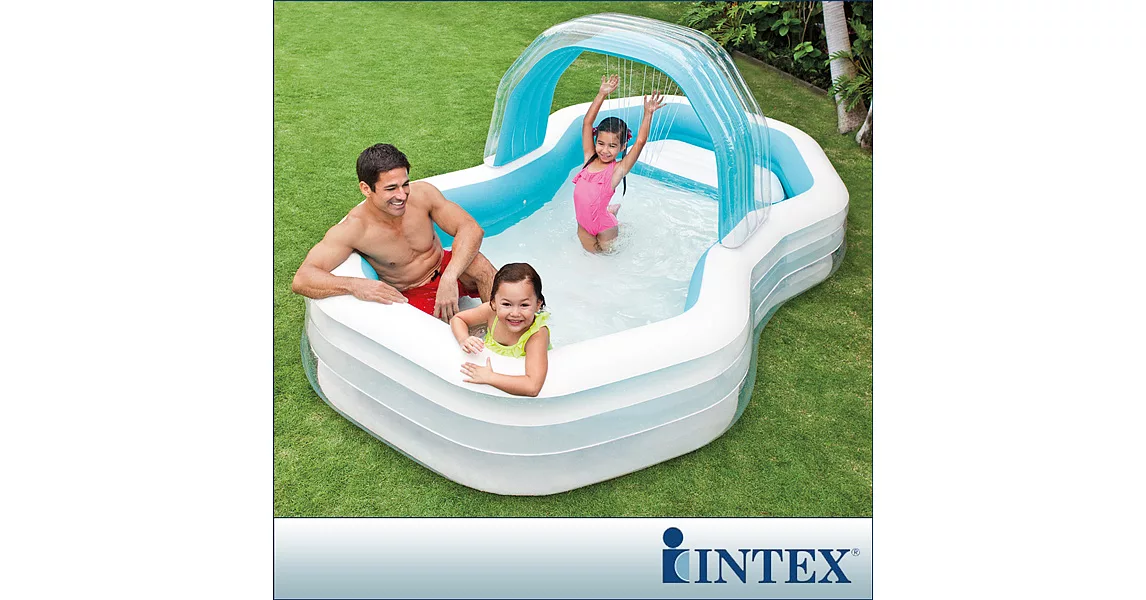【INTEX】家庭戲水噴水小屋游泳池310x188CM(57198)
