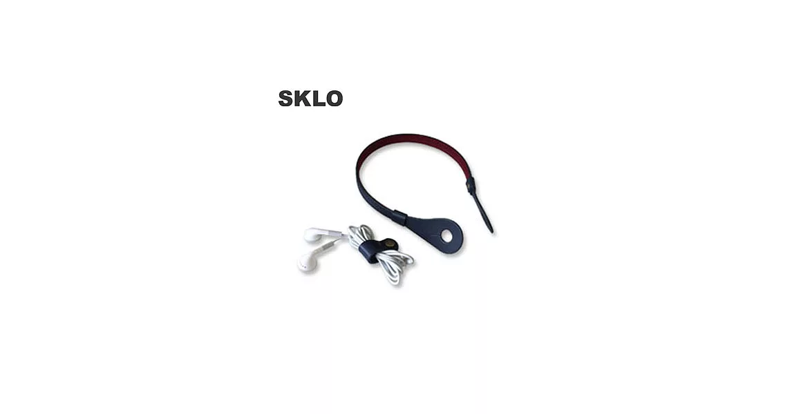 SKLO《日本手工》iHooc耳機掛具(L)-藍x酒紅/含線材收納帶