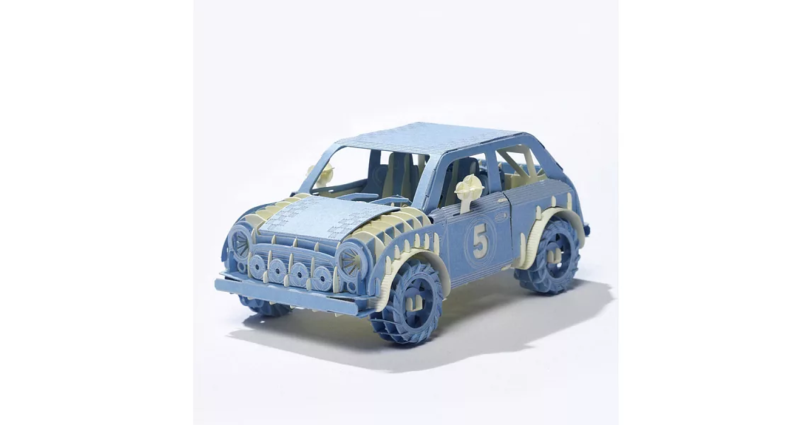 Papero紙風景 DIY迷你模型-拉力賽車(藍)/Mini Rally Car(Blue)