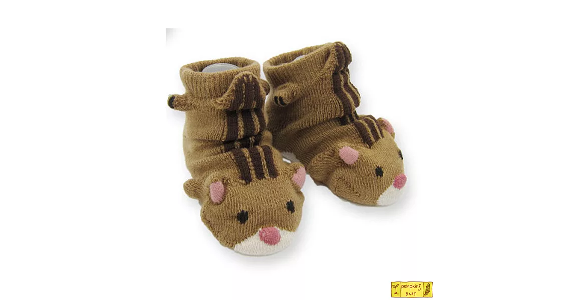 【日本 Pompkins Baby】3D松鼠造型襪子(2種款式)棕色松鼠