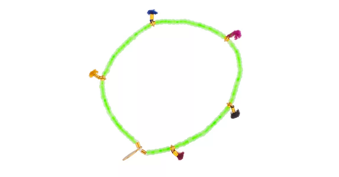 SHASHI 紐約品牌 Lilu 彩虹流蘇 幸運手鍊 螢光綠