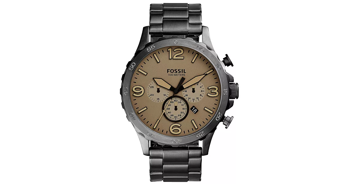 FOSSIL 重裝教士三眼運動計時腕錶-JR1523
