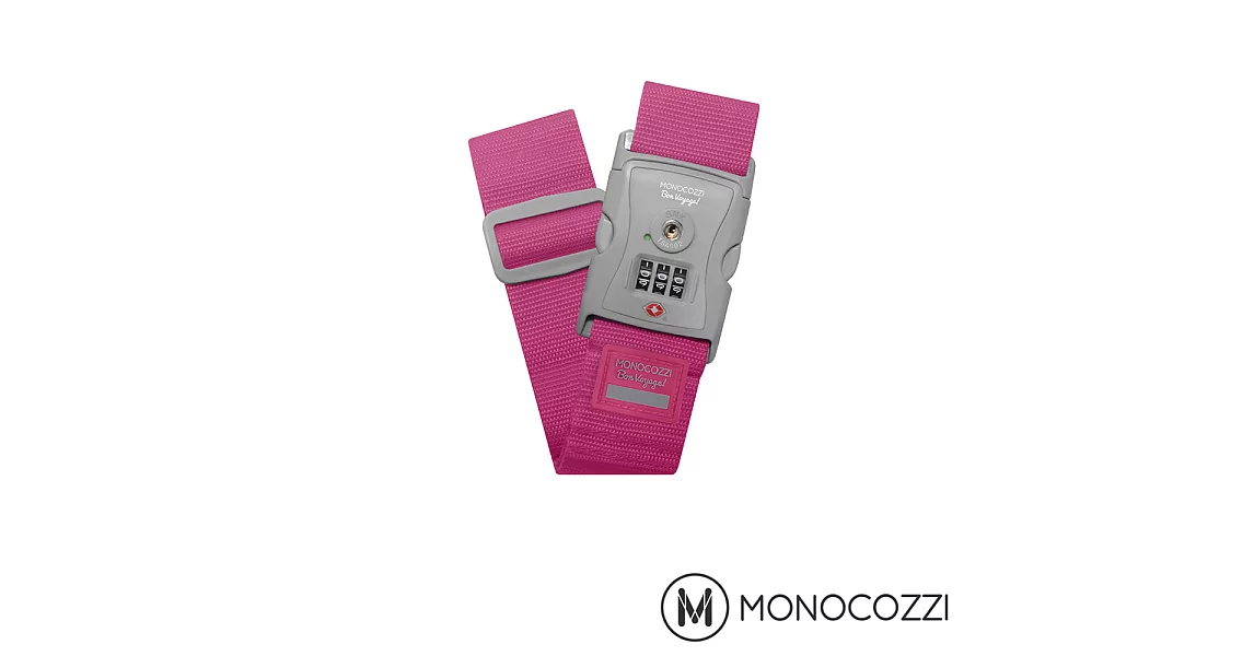 MONOCOZZI TSA LUGGAGE BELT 密碼行李箱綁帶 (櫻桃粉)