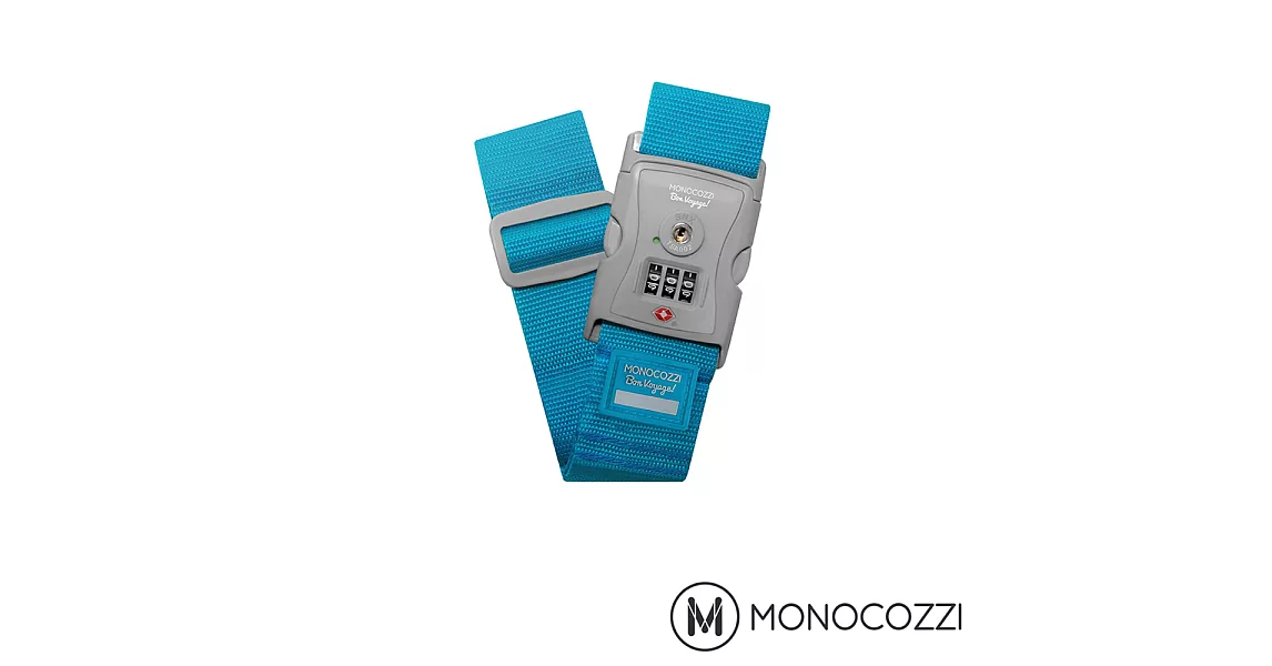 MONOCOZZI TSA LUGGAGE BELT 密碼行李箱綁帶 (海水藍)