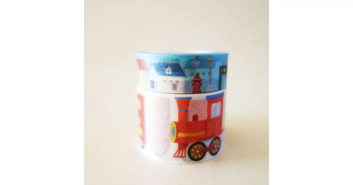 Baby island*鐵道系列紙膠帶組合包：英文字母火車+小房子街景