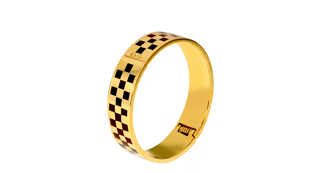 LVG Legend Vogue 歐普藝術 Bridge Riley 掐絲琺瑯系列 開口手環M(金)