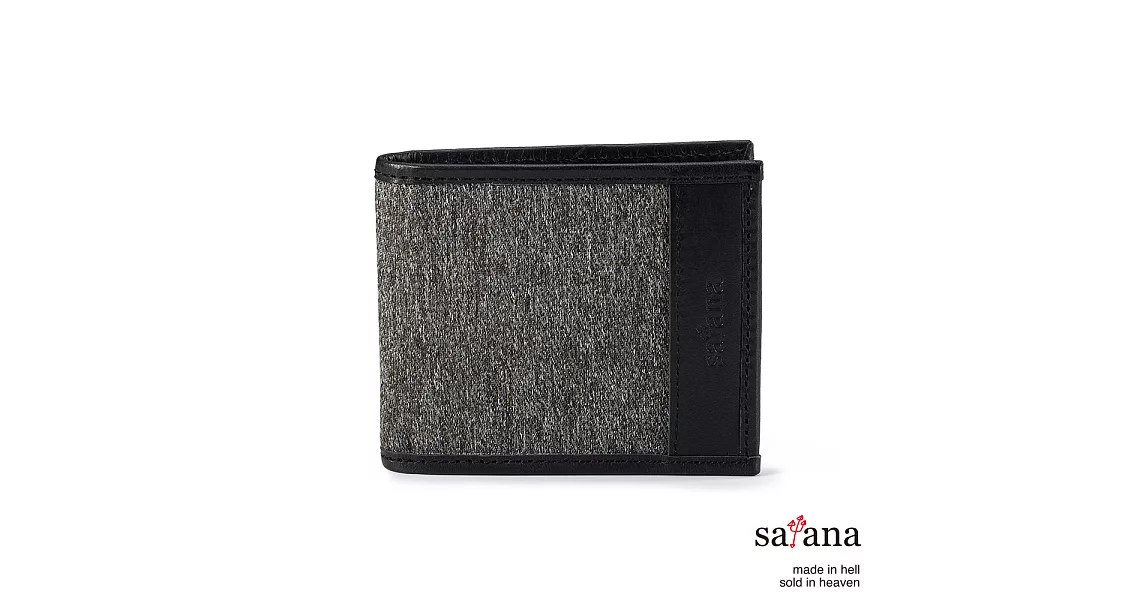 satana - 雅痞鈔票夾式短夾 - 丹寧灰