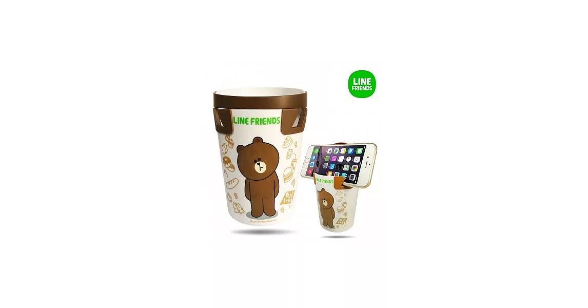 LINE FRIENDS 車用杯型3.1A充電座 - 熊大款