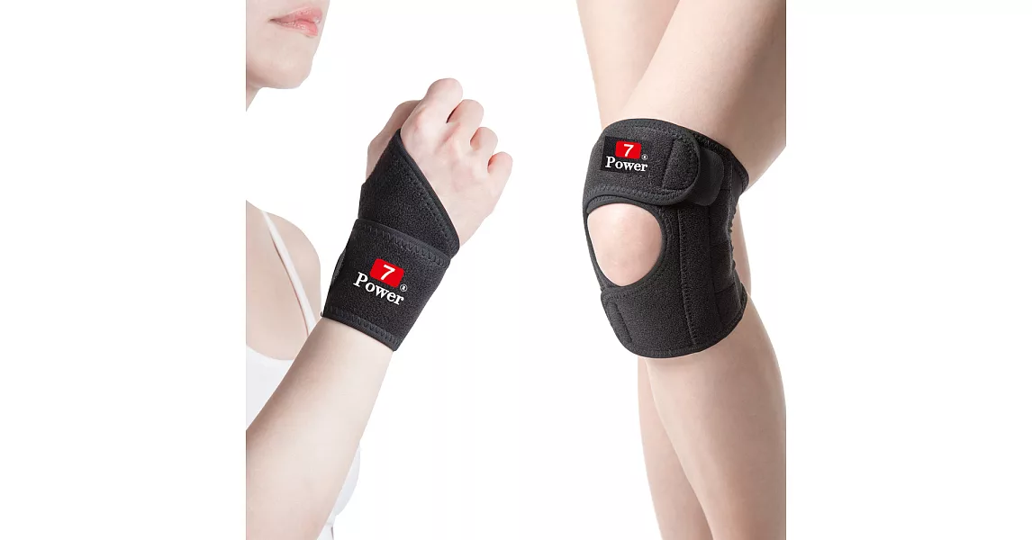 7Power醫療級專業護腕*1+護膝L*1特惠組