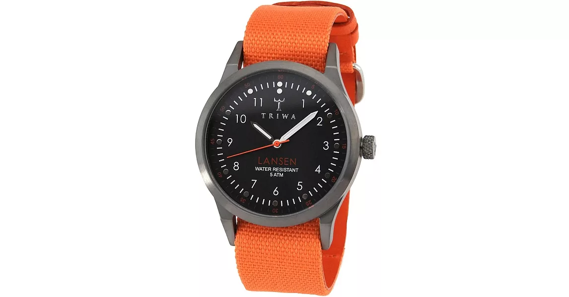 【TRIWA】Lansen系列Walter-Orange時尚手錶 (黑/橘 LAST109-MO060512) / 北歐設計瑞典品牌