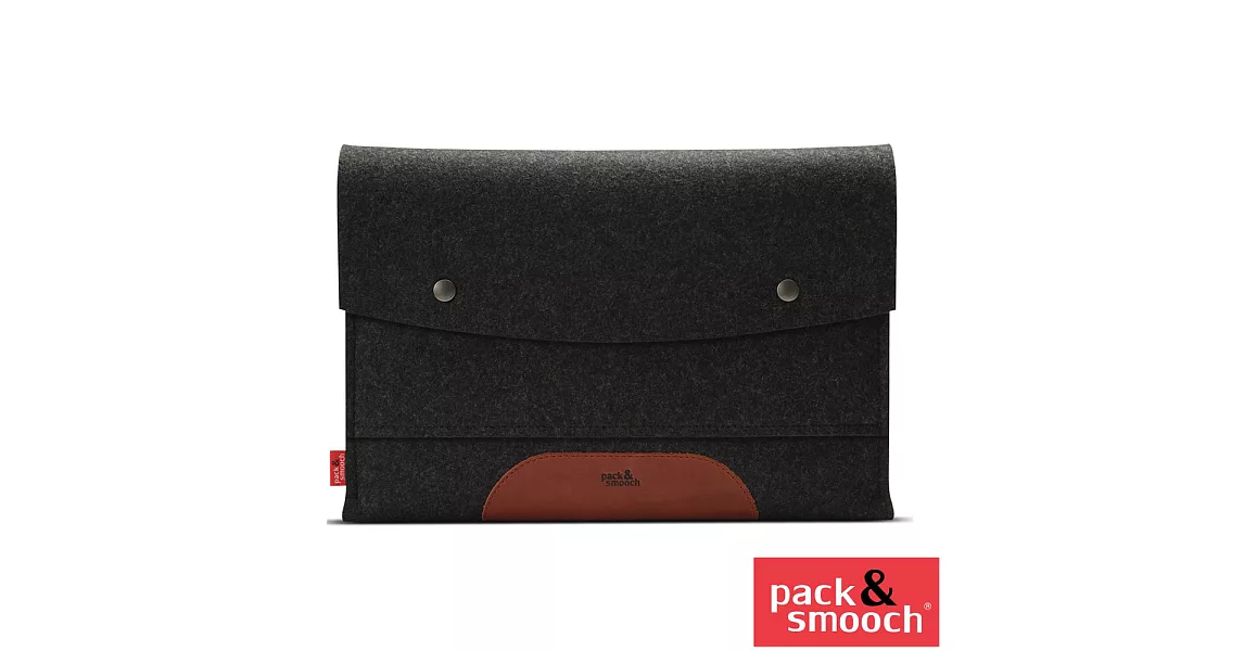 Pack&Smooch Hampshire Apple MacBook Pro 15吋 (Retina) 手作羊毛氈保護內袋 (碳黑/淺棕)