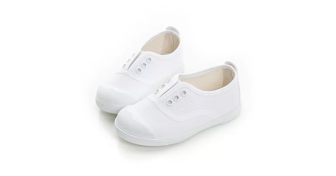 【LOBO】西班牙環保手工品牌 無綁帶休閒鞋 童款19白