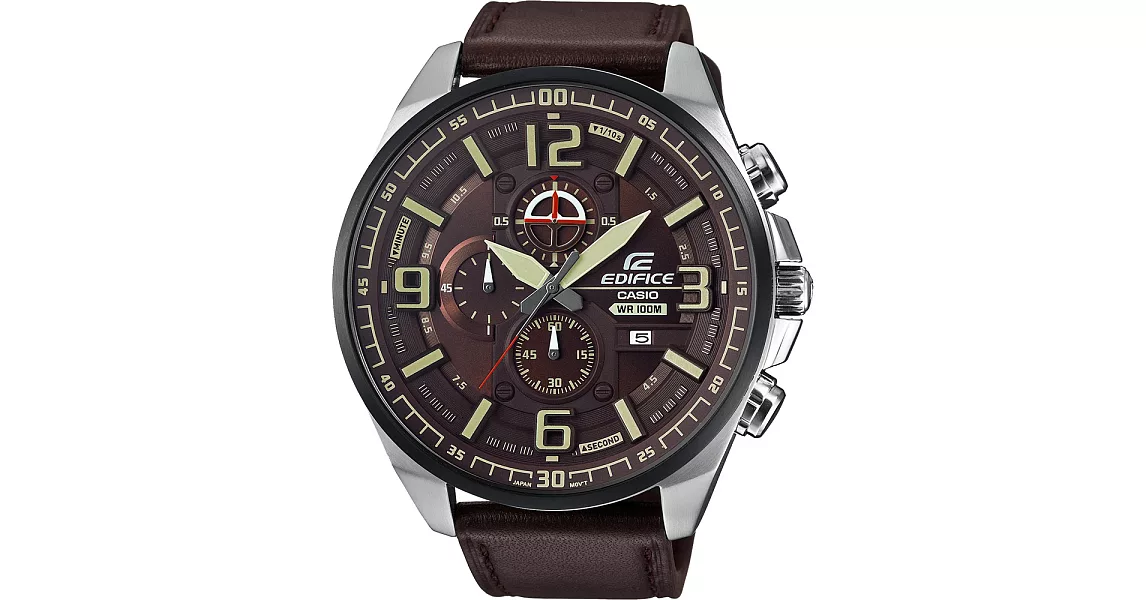 CASIO EDIFICE 危機四伏三眼賽車錶-EFR-555BL-5AVUDF