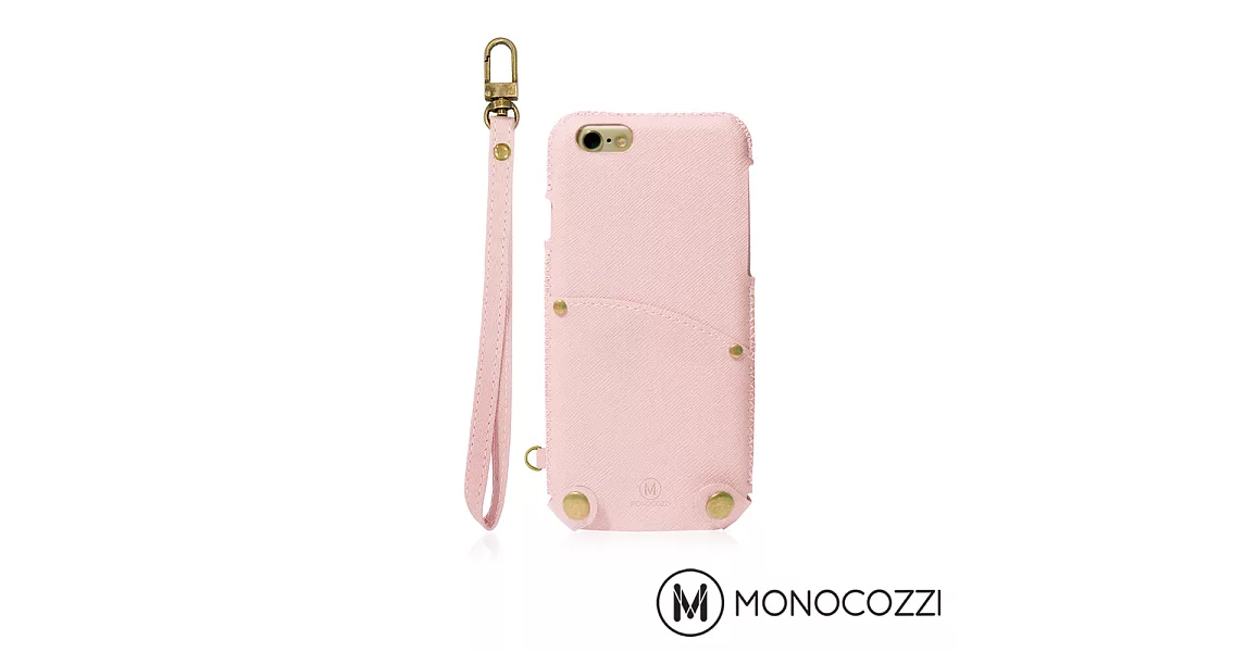 MONOCOZZI Posh iPhone 7 掛繩口袋皮套- 嫩粉紅