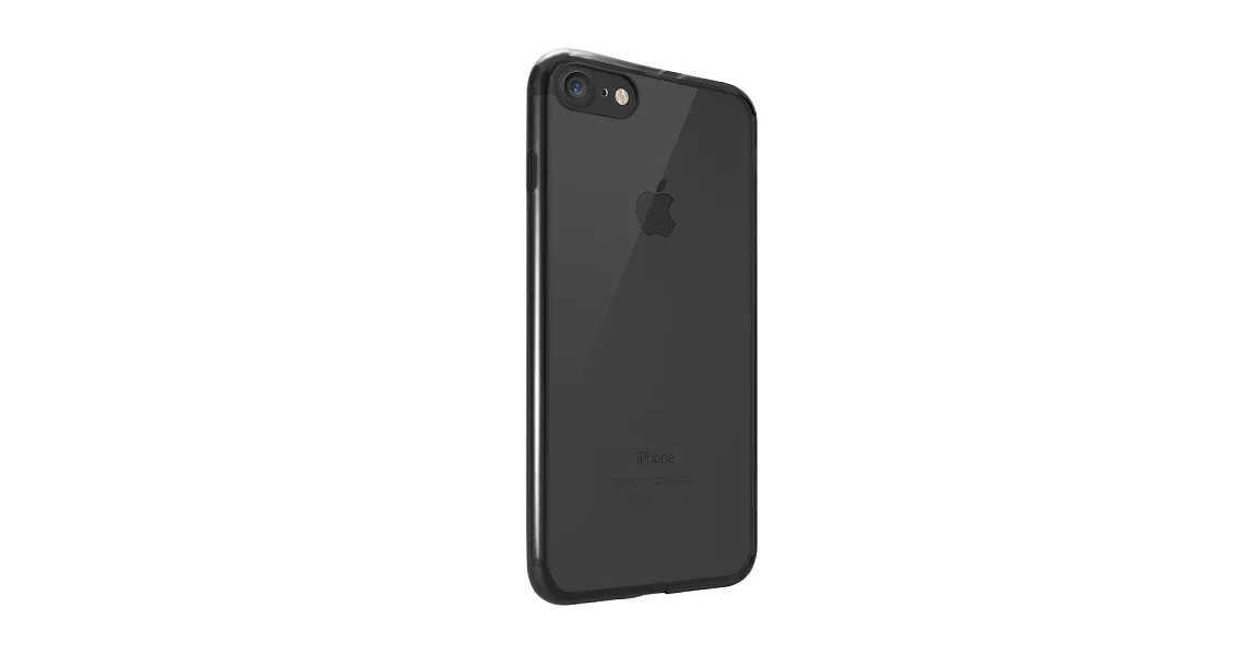 Ozaki O!coat Crystal+ iPhone 7 吸震邊框保護殼-透黑邊框/透明機背