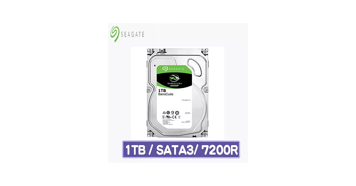 Seagate 希捷 BarraCuda 新梭魚 1TB 3.5吋 SATAⅢ /72R 桌上型硬碟(ST1000DM010-3Y)